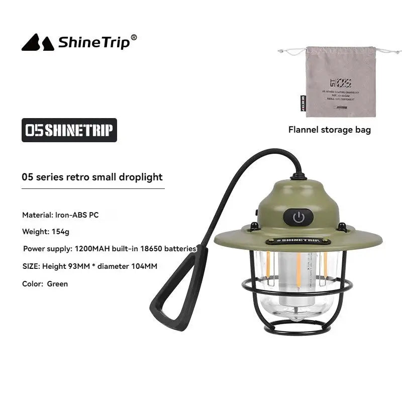 Shine Trip Retro Small Droplight LED Camping Lamp With USB Charging Hanging Tent Light for Campsites