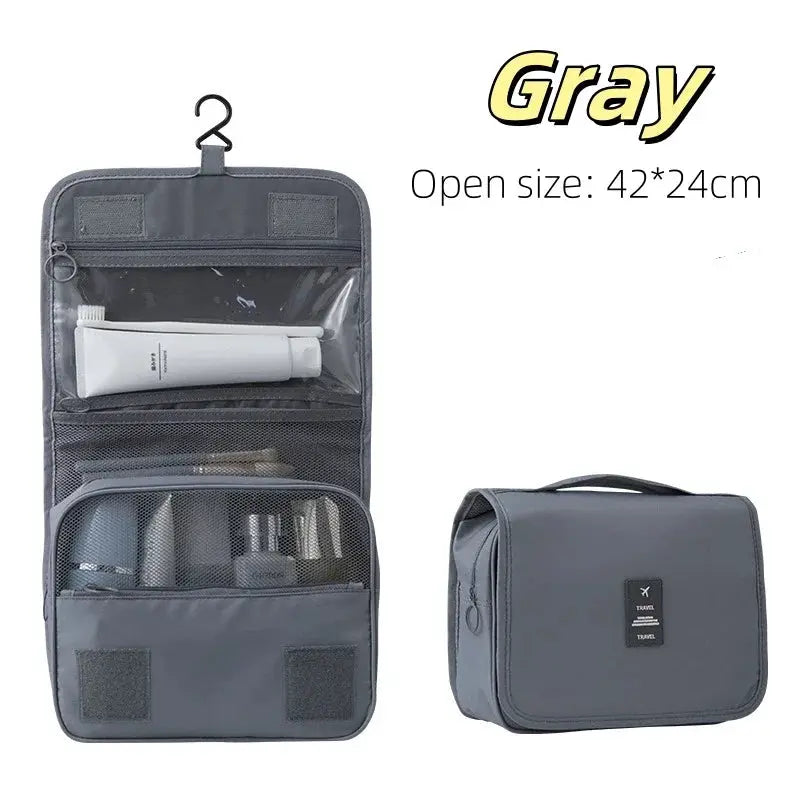 VoyagePro Waterproof Travel Makeup Bag Hanging Toiletries Organizer With Multiple Compartments For Easy Packing