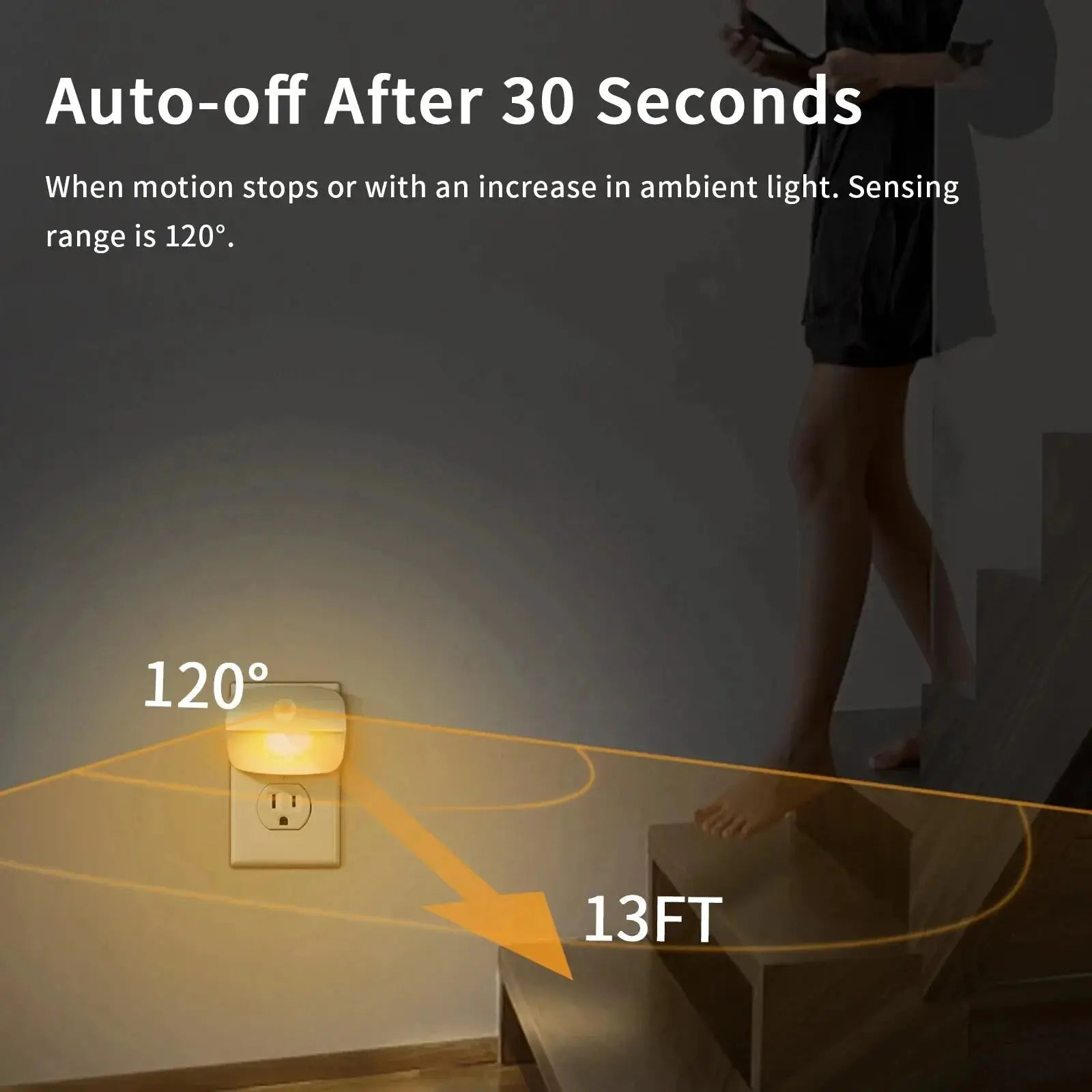 LED Night Light With Motion Sensor Dual Plug Socket EU US Wireless Wall Bedside Bedroom Lamp For Children