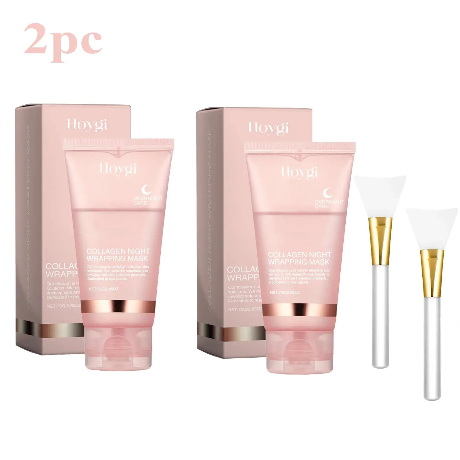 Glow Collagen Overnight Wrapping Peel Off Facial Mask Set For Deep Hydration And Replenishes Collagen While You Sleep