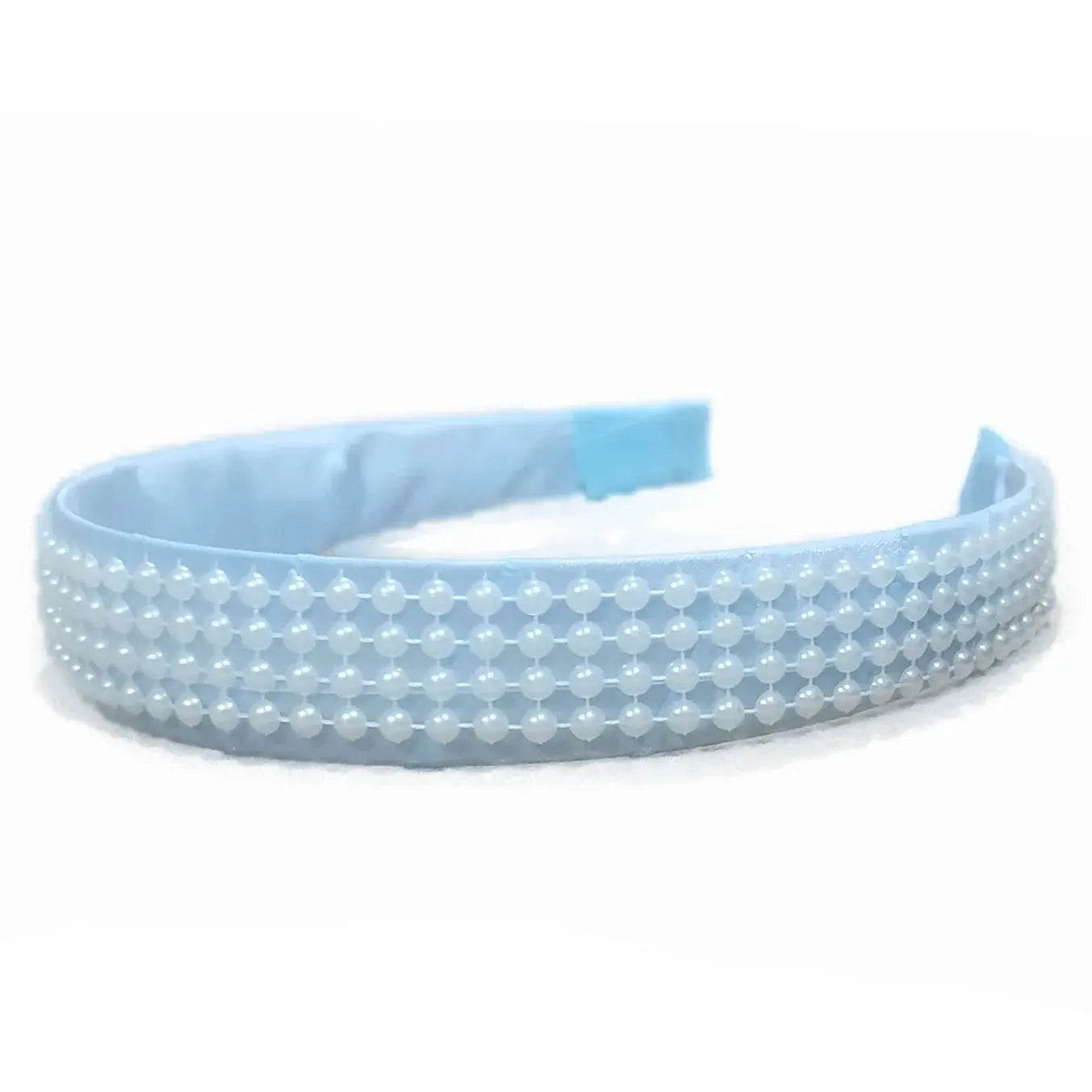 Blue pearl-studded children's headband for cosplay and parties