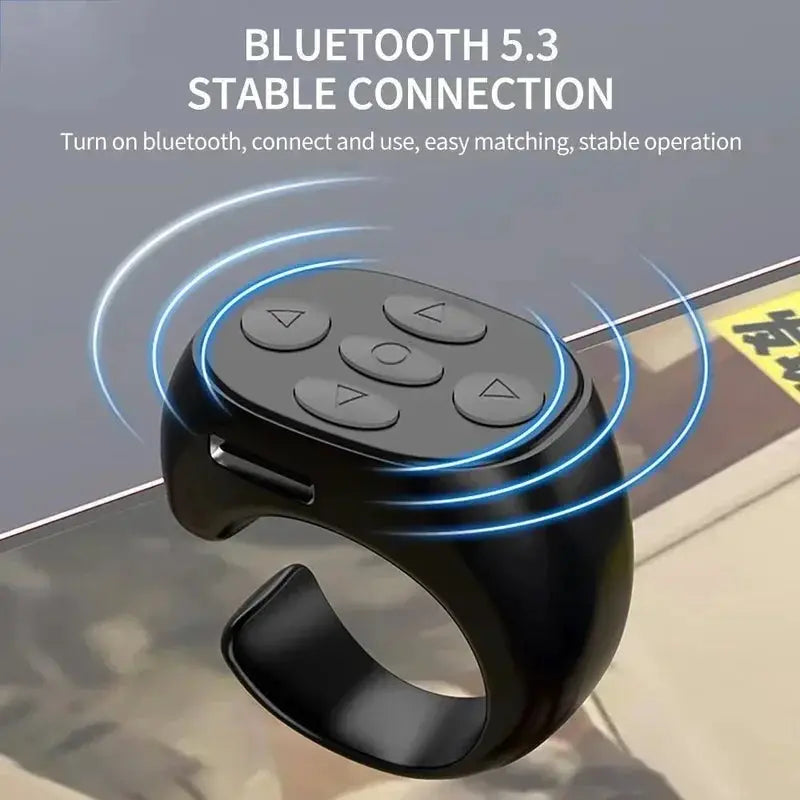 Smart Fingertip Ring Remote Control Wireless Bluetooth Mouse Page Turner For Mobile Selfies And Videos Ebooks Comics