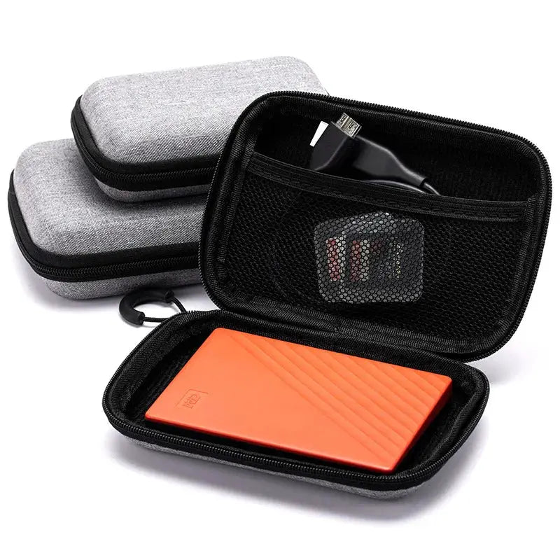 GuardianCase Shockproof Headphone Case Ultra Portable Protection For Earphones Memory Cards And USB Cables Leather Finish