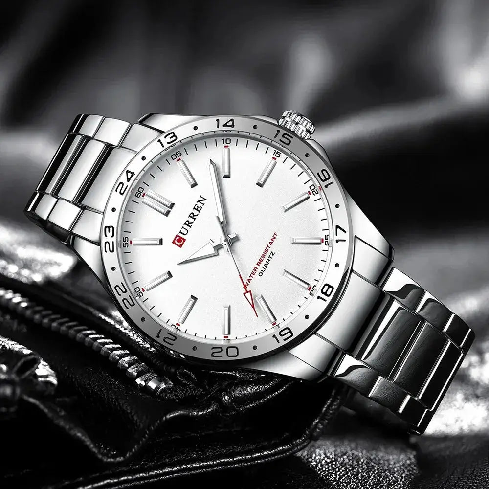 Curren 8452 Ultra Thin Quartz Watch For Men Minimalist Stainless Steel Wristwatch For Everyday Style