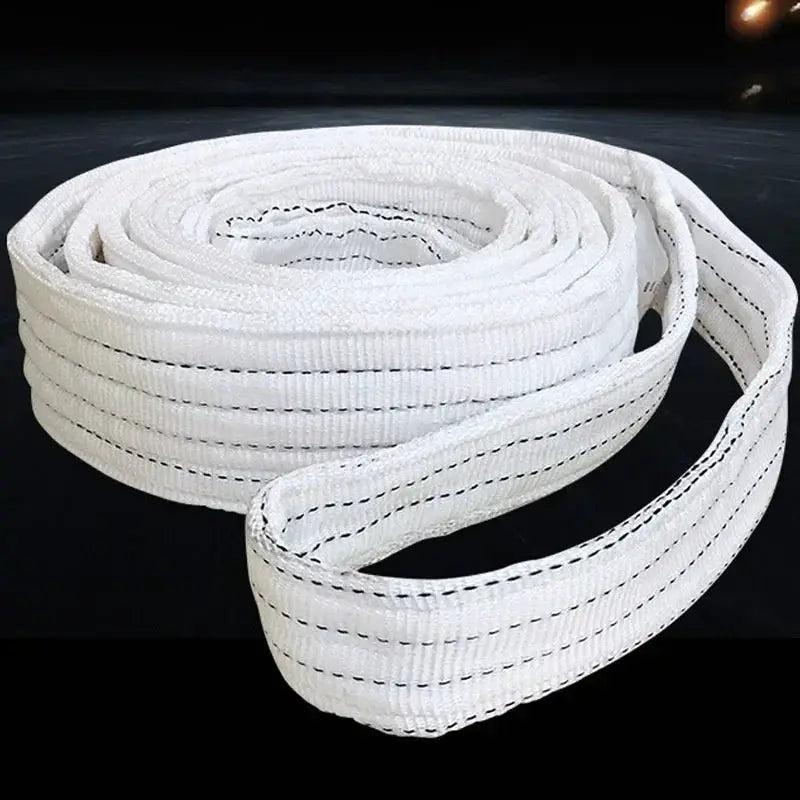Industrial Lifting Belt Wear Resistant White Flat Lifting Belt For Crane Hoisting Cargo Polyester 1Tx3M 1Tx1M 2Tx1M