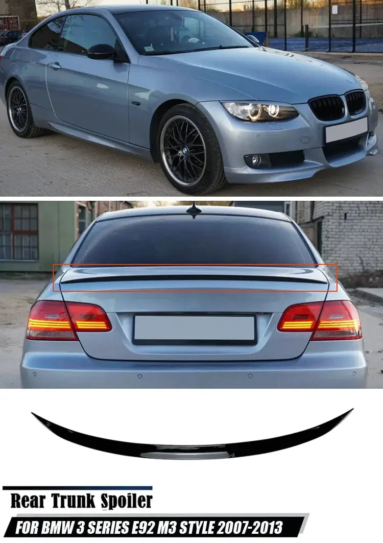 Rear trunk spoiler lip for BMW 3 Series E92 (2007-2013), black M3-style by Simples Market