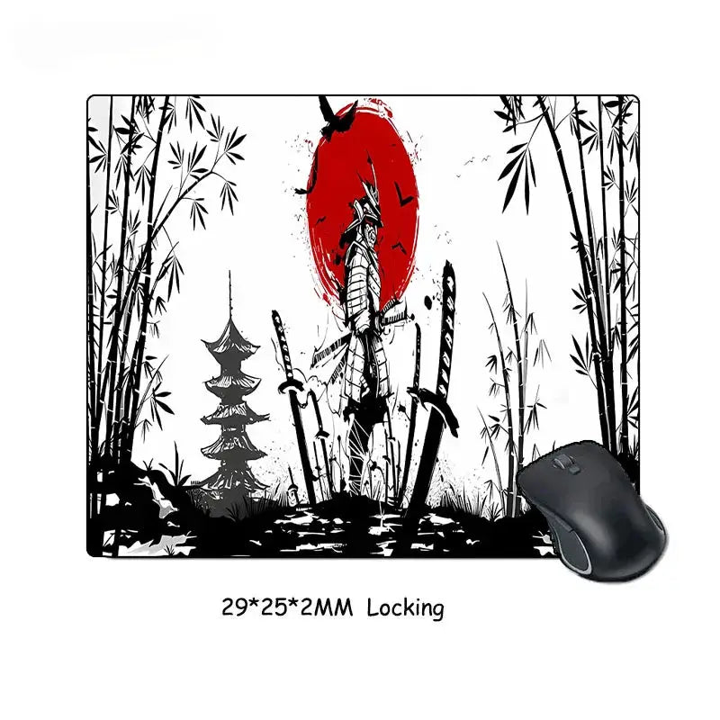 Samurai Warrior Mouse Pad Large Desk Mat For Gaming And Computer Accessories Keyboard And Laptop Black