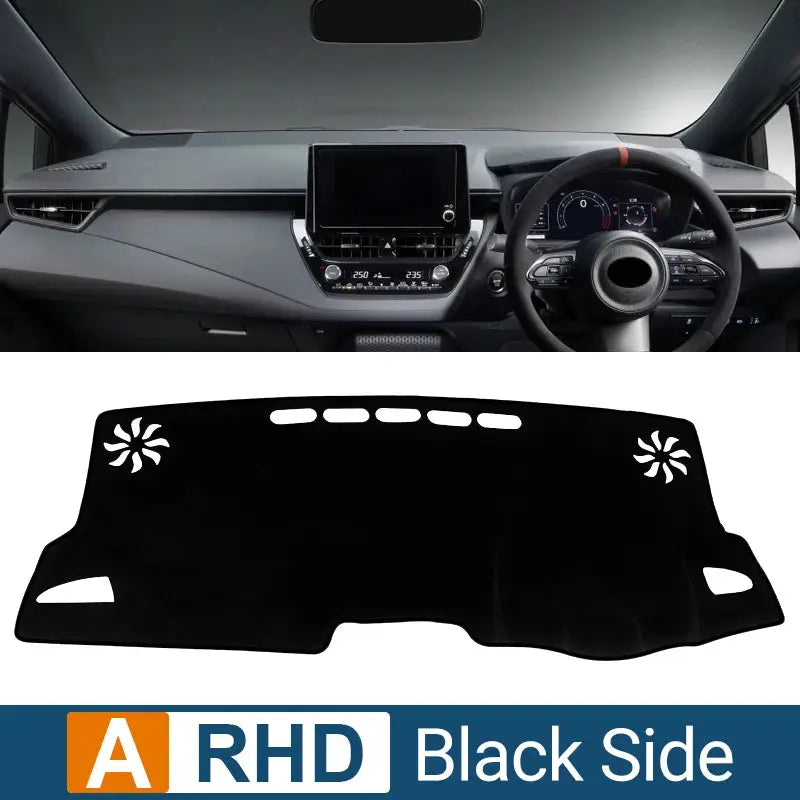 Dashboard sun shade cover for Toyota Corolla E210 (2019–2025), black non-slip mat by Simples Market