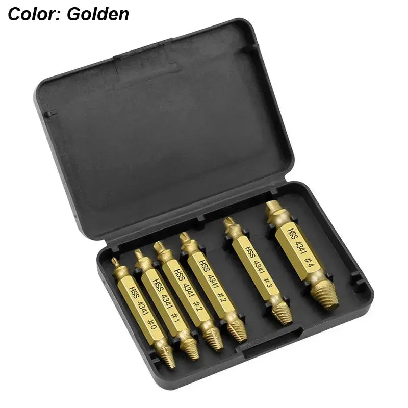 Damaged Screw Extractor Set With HSS Drill Bits for Stripped and Broken Screws Quick Removal Kit for DIY and Power Tools