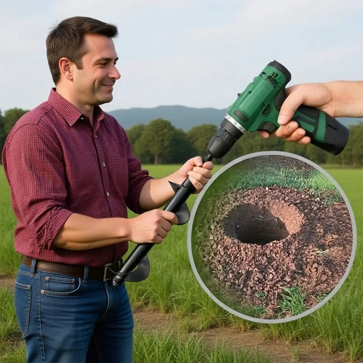 Spiral Hole Drill Bit For Gardening Planting Attach To Corded Or Cordless Drill For Easy Soil Loosening And Hole Digging