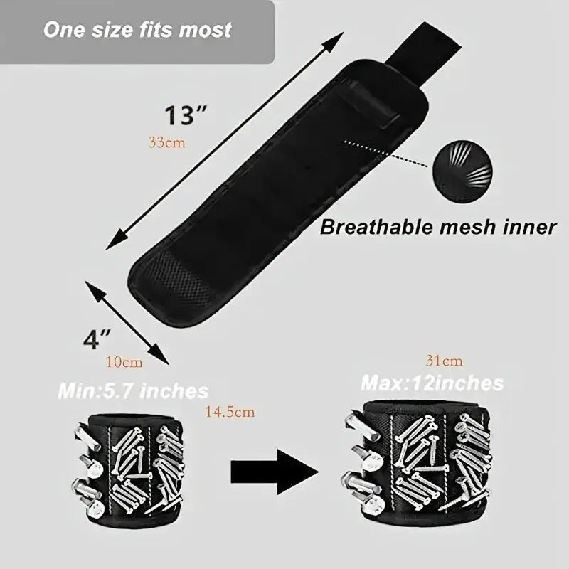 Powerful Magnetic Wristband For Holding Screws Nails Drill Bits And Other Metal Parts Hands Free DIY Tool Kit Accessory