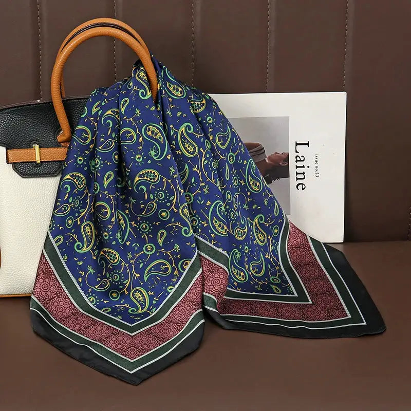 Luxe Silk Satin Square Scarf Silk Feel Finish Versatile Fashion Wrap For Shawl Hijab Neckerchief Hair Ribbon Headband
