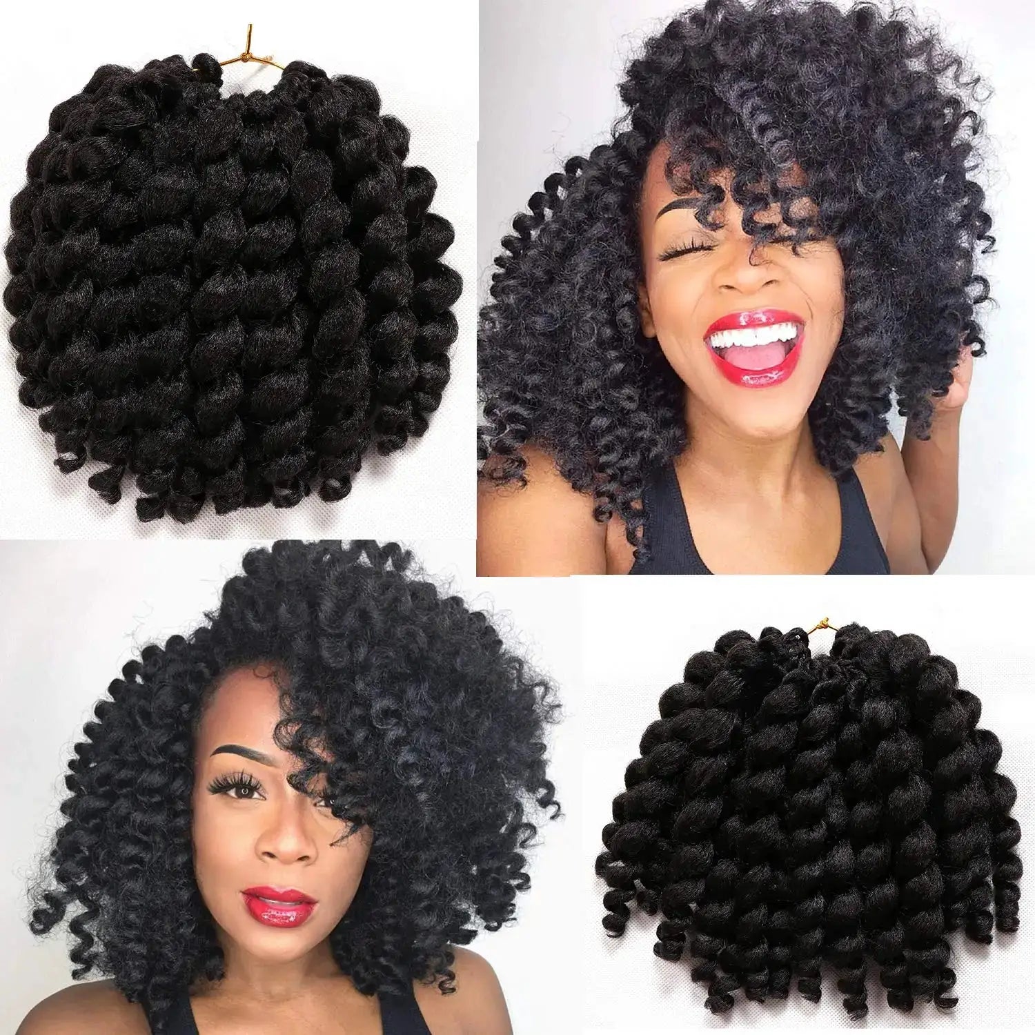 Simples Market synthetic ombre braiding hair with jumpy wand curl crochet twists for black women