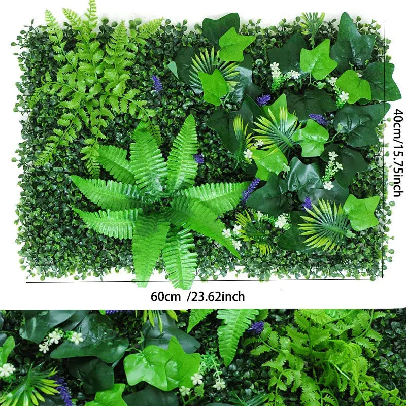 Simples Market artificial grass wall panel with boxwood hedge for indoor/outdoor decor, 60x40 cm