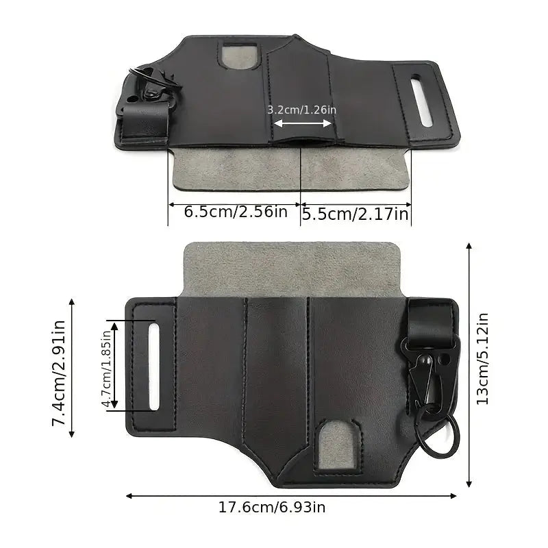 Simples Market tactical multi-tool belt holster in black PU leather for outdoor camping