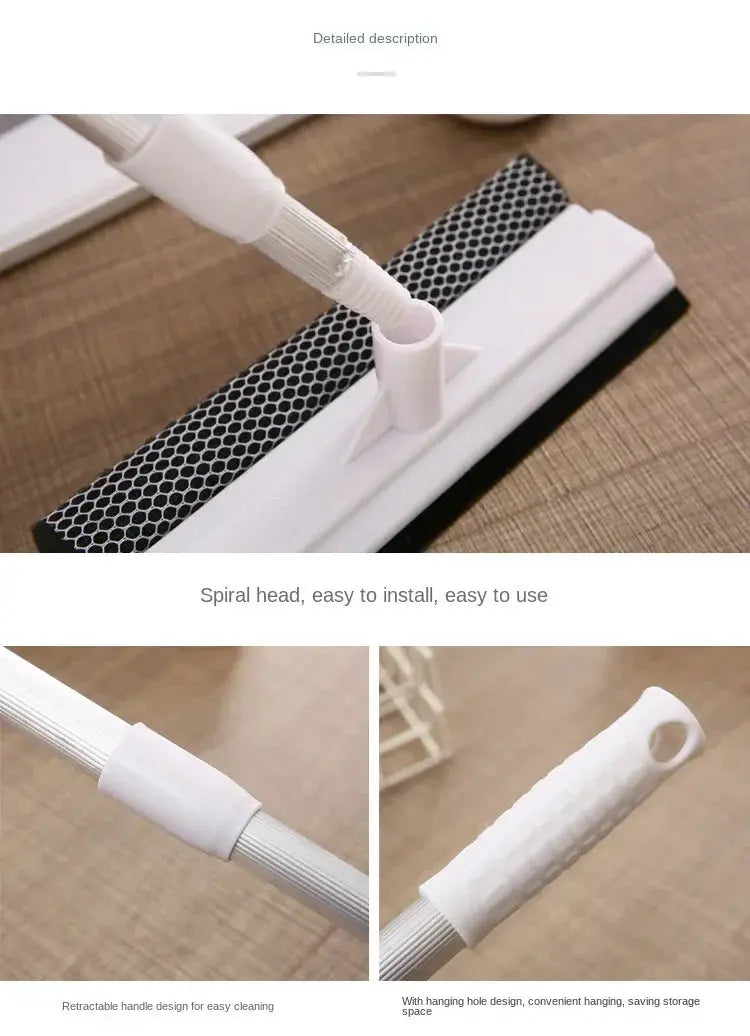 Simples Market 1pc squeegee window cleaner with 2-in-1 retractable pole for glass, car, shower