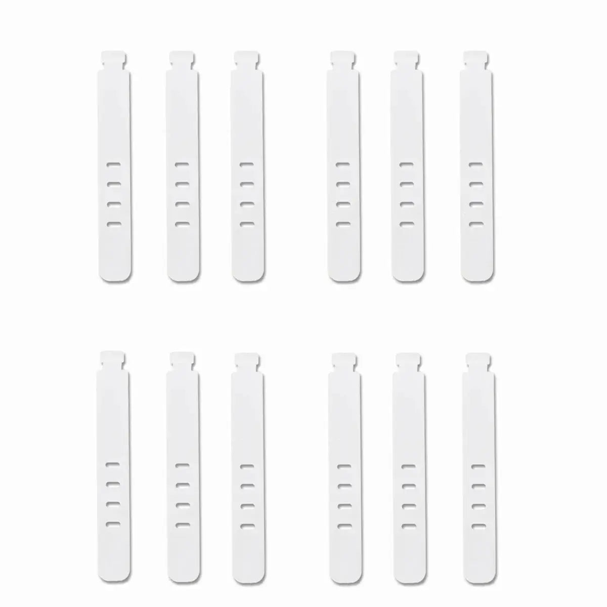 Cable ties 12-pack, white silicone by Simples Market for cord organization, reusable wire straps