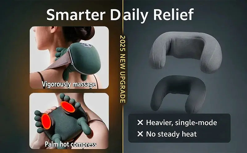 Simples Market 2026 Bionic Neck Shoulder Massager N7 kneading shawl gray/teal 2-pack