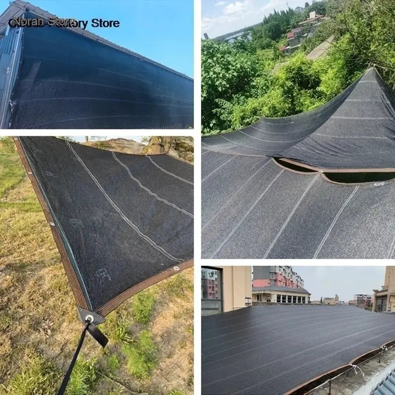 6x6m black shade cloth with grommets by Simples Market for sunshade over gardens, balconies and greenhouses