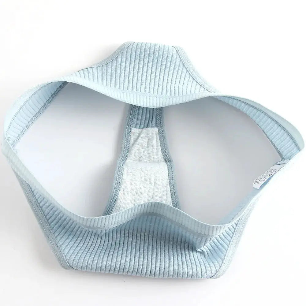 4Pcs women's striped blue cotton G-strings set, breathable soft underwear by Simples Market