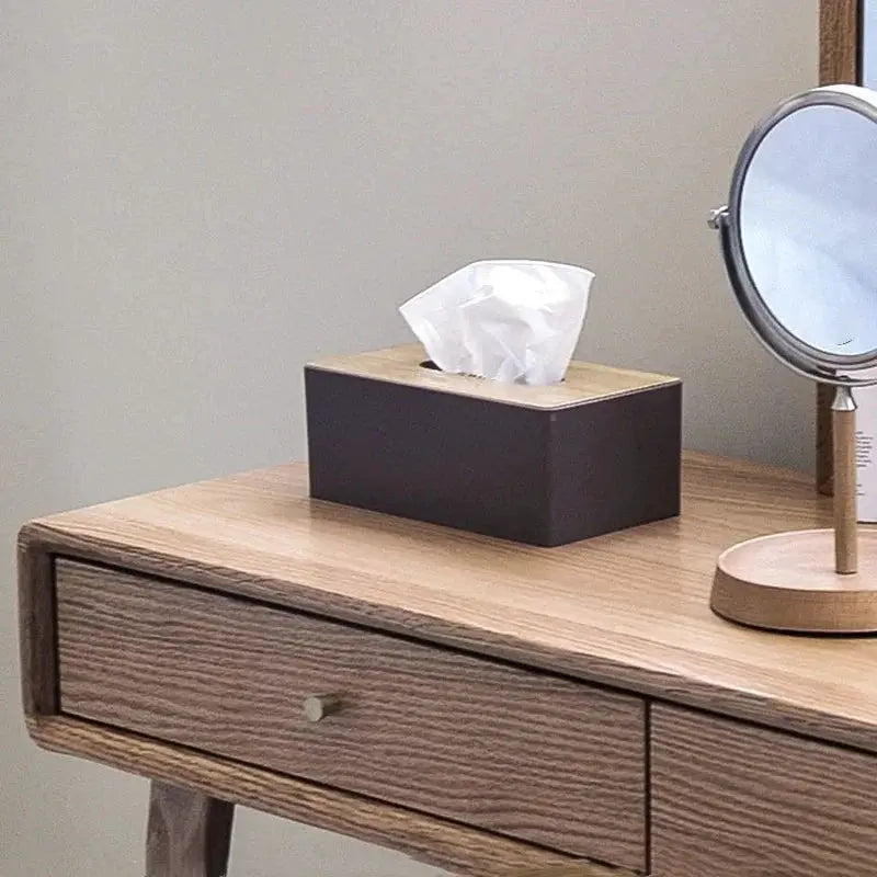 Bamboo and Solid Wood Tissue Box Napkin Holder Case for Home and Hotel Use Elegant Table Decor Storage Box