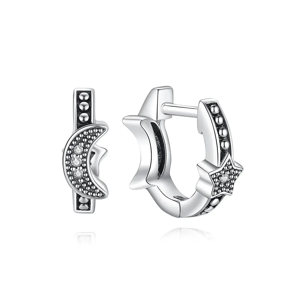 925 Sterling Silver Stud Hoop Earrings For Women Crystal Zircon Rose Gold Crown Heart Infinity Bee Design Jewelry