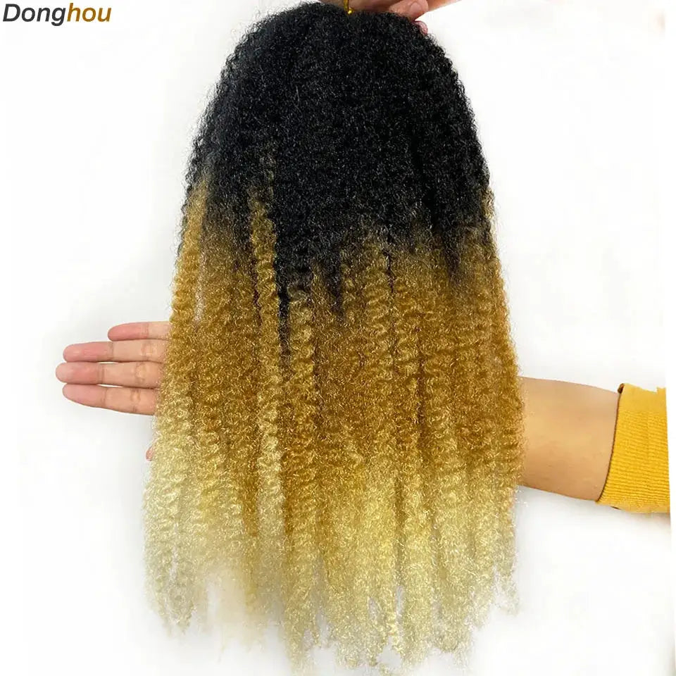 Marley hair extensions, 18 inch, synthetic, ombre black to blonde, Afro kinky twist braiding hair by Simples Market