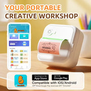 DOLEWA D8 Portable Bluetooth Inkless Sticker Printer Maker For Office