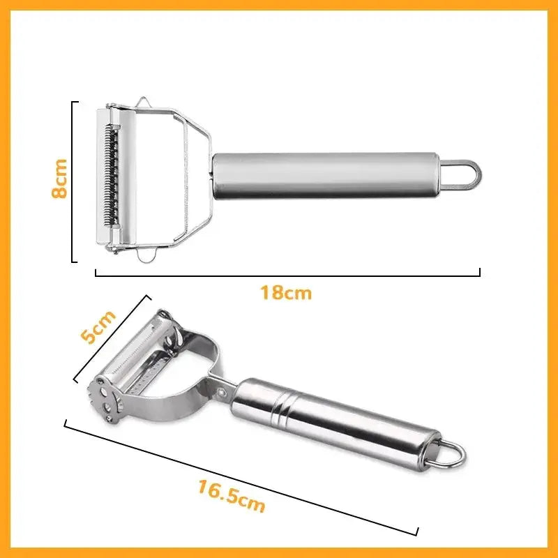 ChefMate Double Head Stainless Steel Vegetable Peeler With Peel And Julienne In One Easy Safe Tool