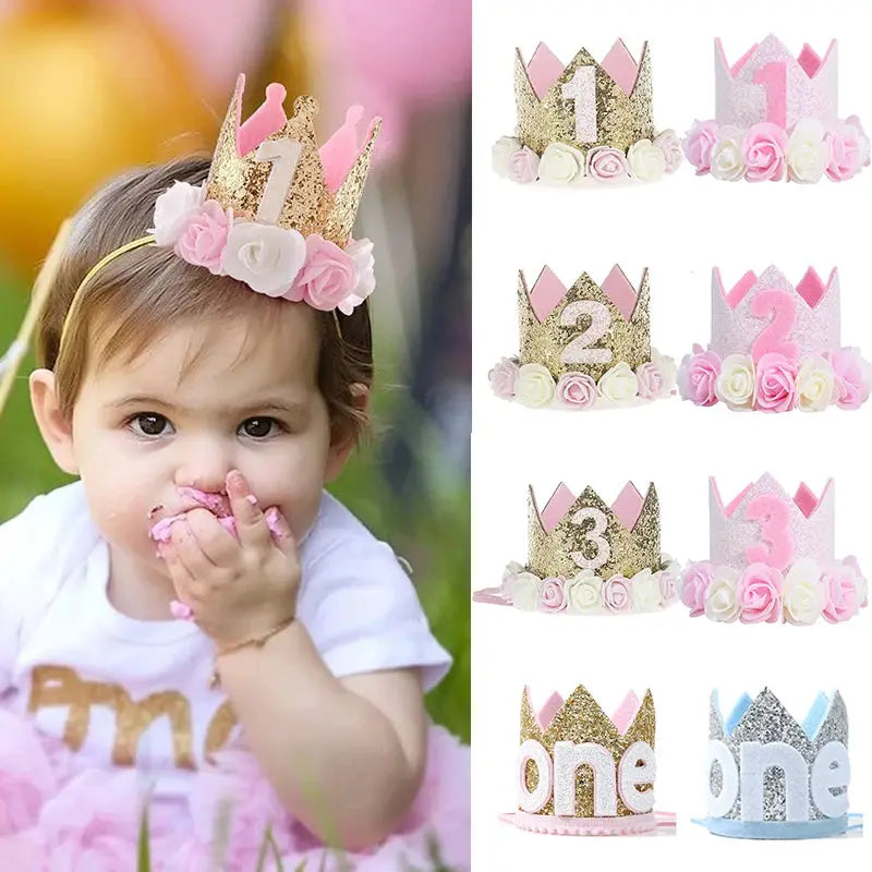 First Birthday Crown Hat For Kids Pink Party Decor Cute Birthday Party Hat For Boys And Girls