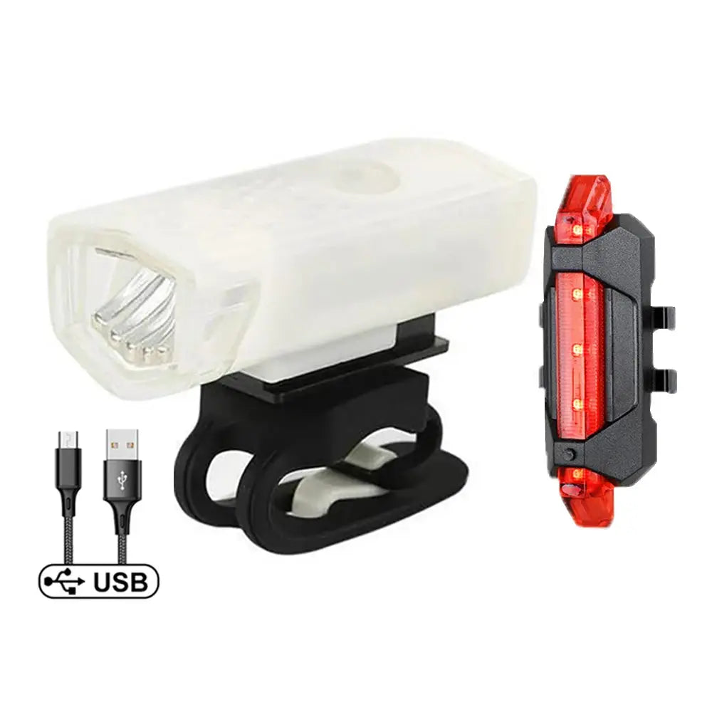 Cycle Zone USB Rechargeable Bike Front Light And Taillight With Red LED 3 Modes Easy Install