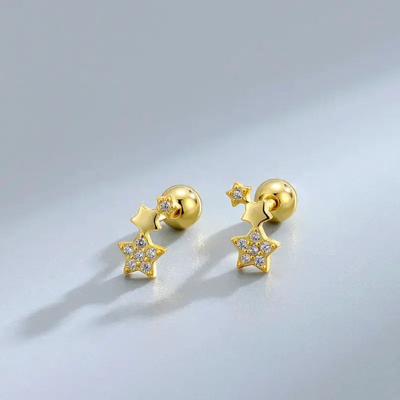 Hypoallergenic Heart Stud Earrings For Women Girls Screw Back Cartilage Helix Piercing Jewelry Gifts