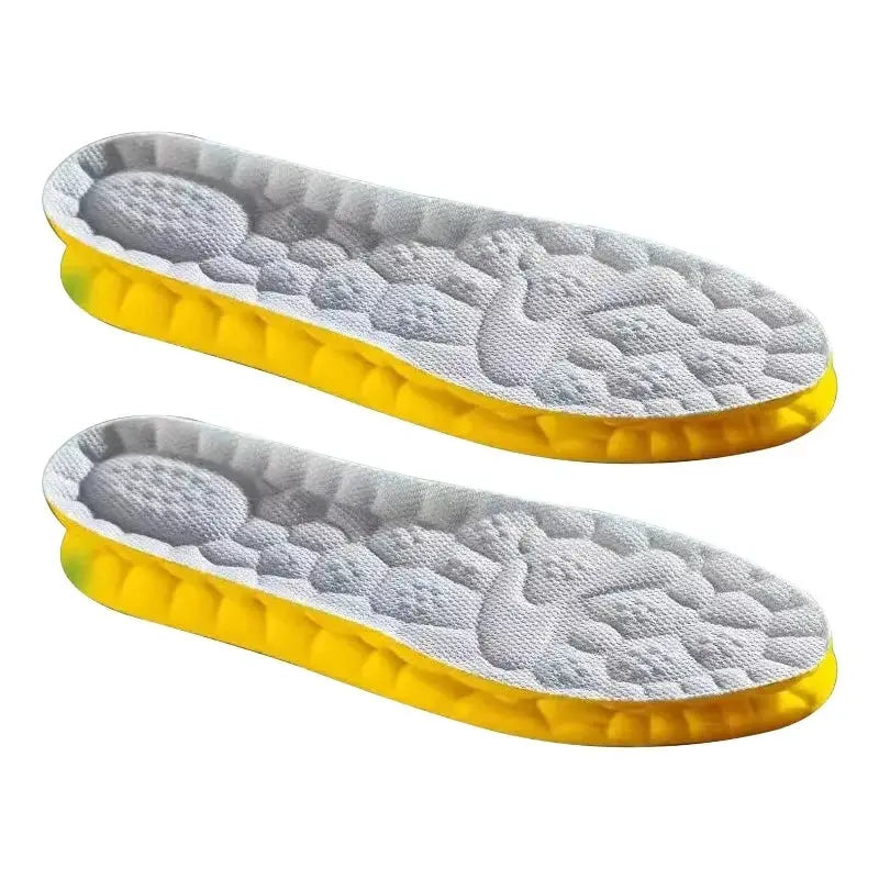 4D Cloud Technology PU Sole Insoles For Shoes Soft Breathable Shock Absorption Cushion Running Orthopedic Care