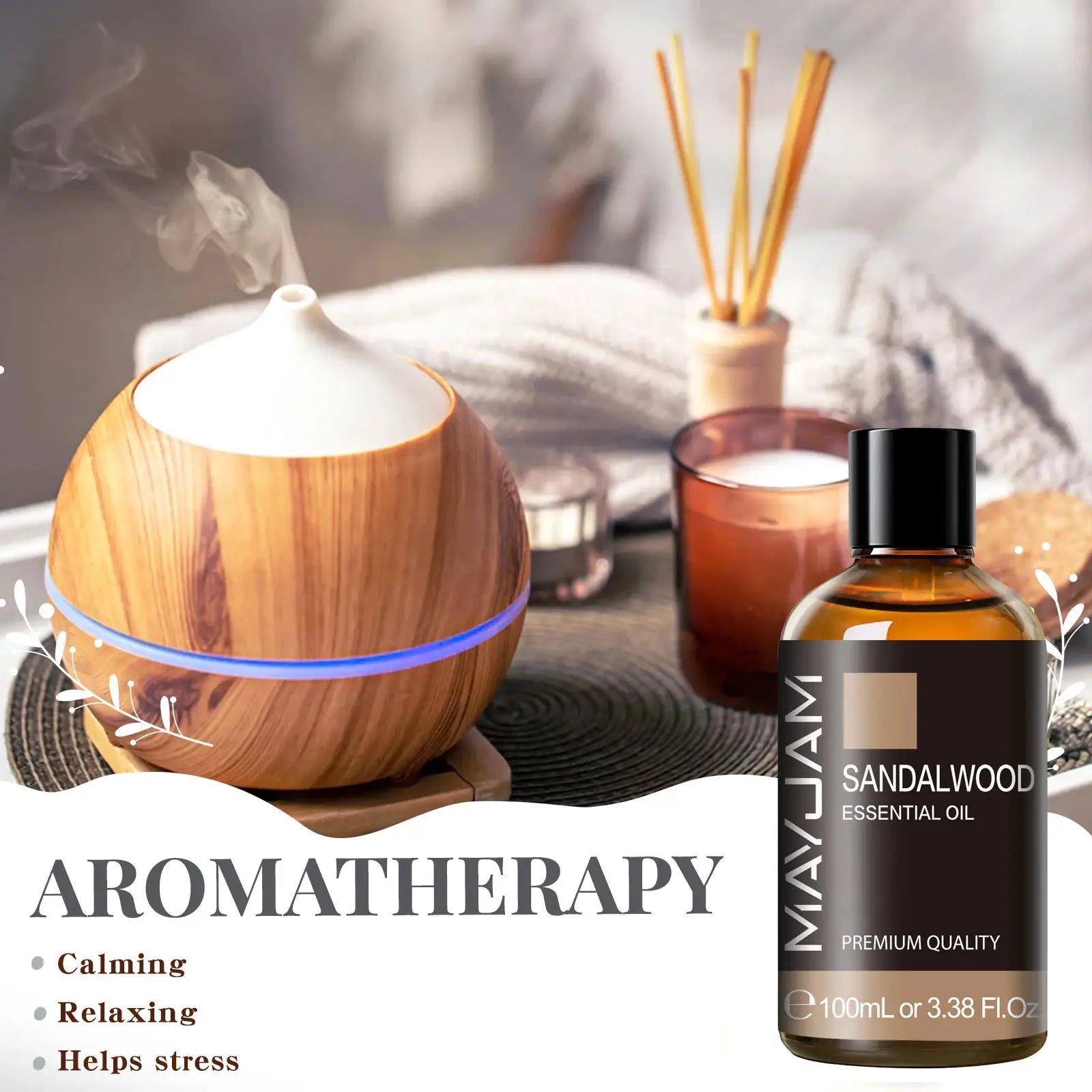 Mayjam 100ml Pure Essential Oil With Glass Dropper Lavender Eucalyptus Rosemary Vanilla Aromatherapy Oil