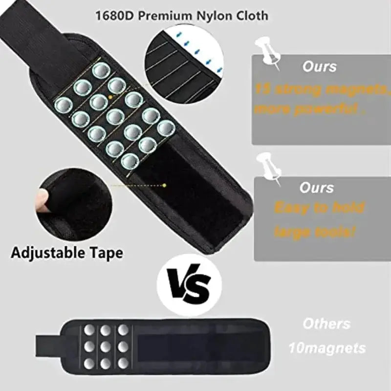 Powerful Magnetic Wristband For Holding Screws Nails Drill Bits And Other Metal Parts Hands Free DIY Tool Kit Accessory