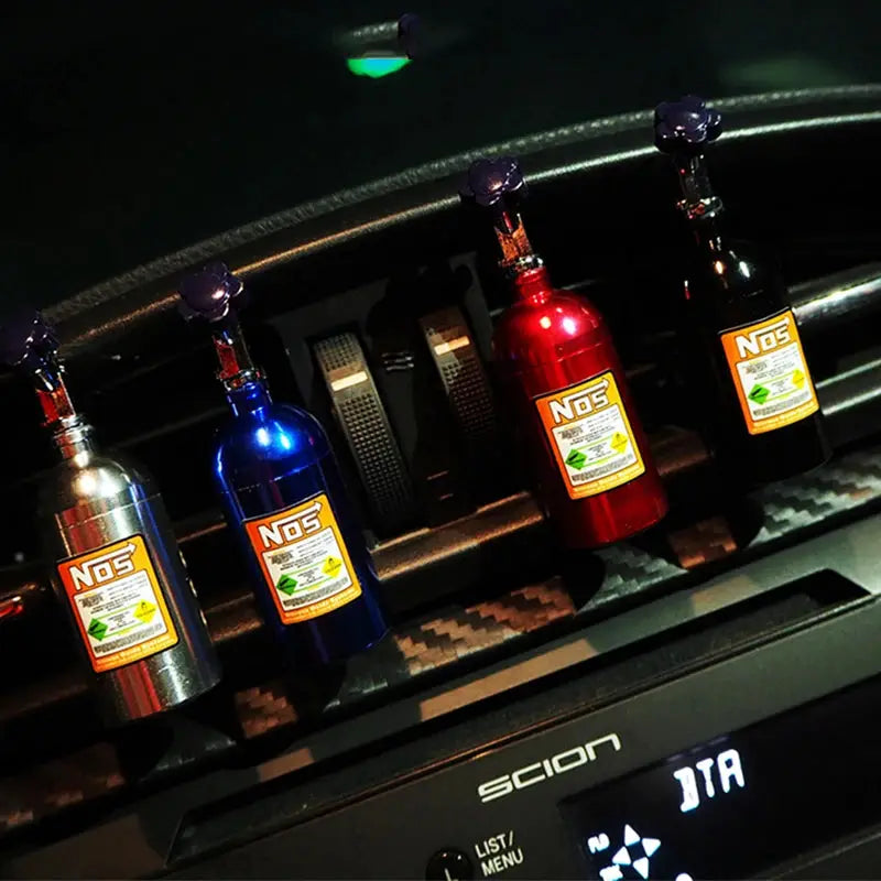 NOS Nitrogen Bottle Car Air Freshener Lemon Scent Vent Clip Aroma Decor Accessory