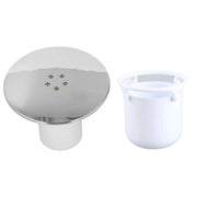 Shower drain cover and white waste trap; chrome-plated round plate with holes, Simples Market