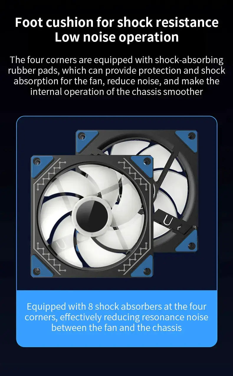 Simples Market TEUCER Prism12025 120mm ARGB PC case fan, 5V 3Pin, PWM, blue frame, two fans