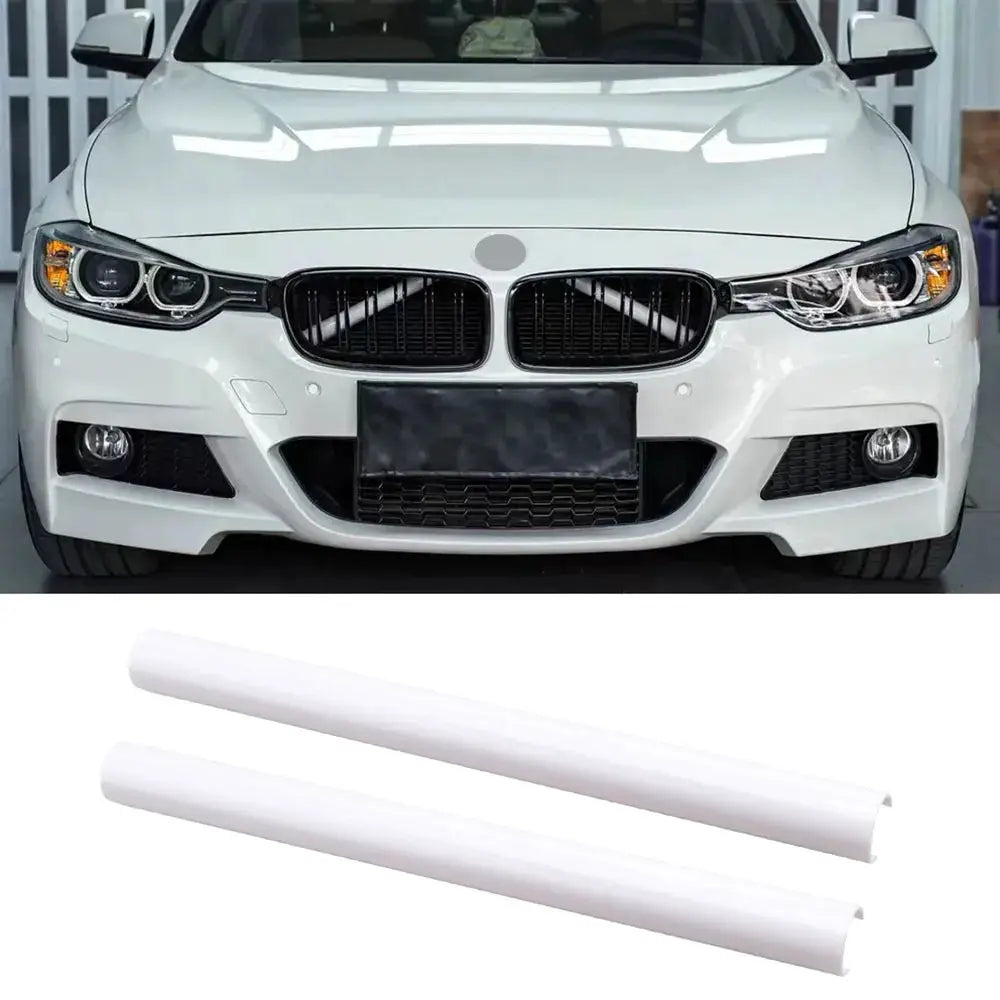 2pcs white front grille trim strips for BMW F-series M Sport V-brace decoration