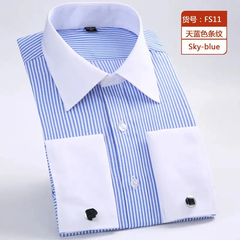 ClassicWear Men's French Cuff Dress Shirt Standard Fit Timeless Formal Style for Office and Weddings