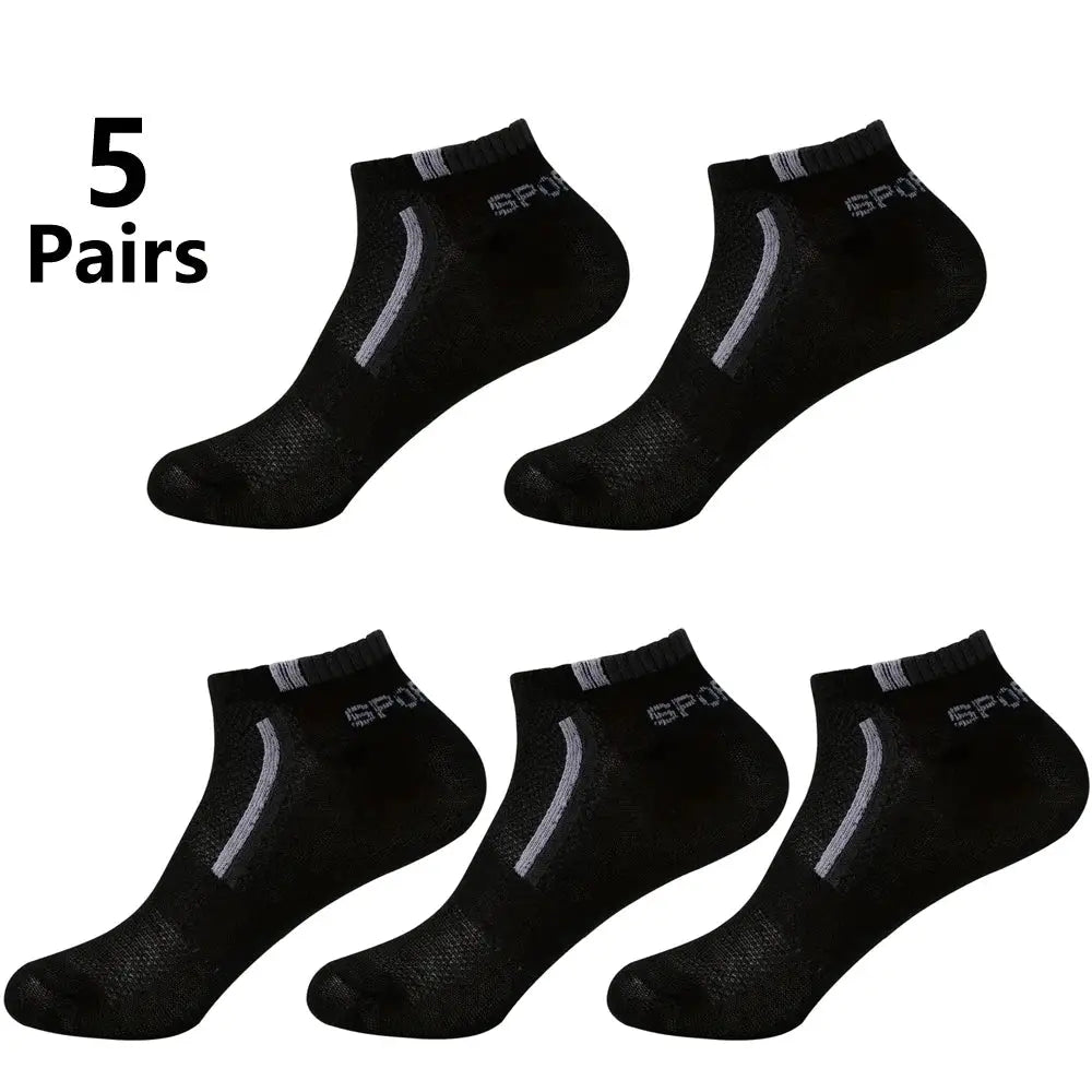 Mens Anti Slip Ankle Boat Socks Five Pairs For Business And Sports Breathable Sweat Resistant Odor Resistant Comfortable