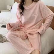 VelvetEase Winter Womens Pajamas Homewear Set Padded Coral Velvet For Extra Warmth