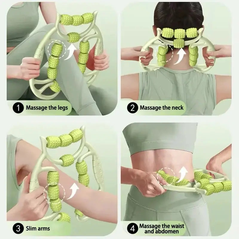 12 Wheel Annular Leg Clamp Massager For Anti Cellulite Body Slimming And Deep Tissue Massage