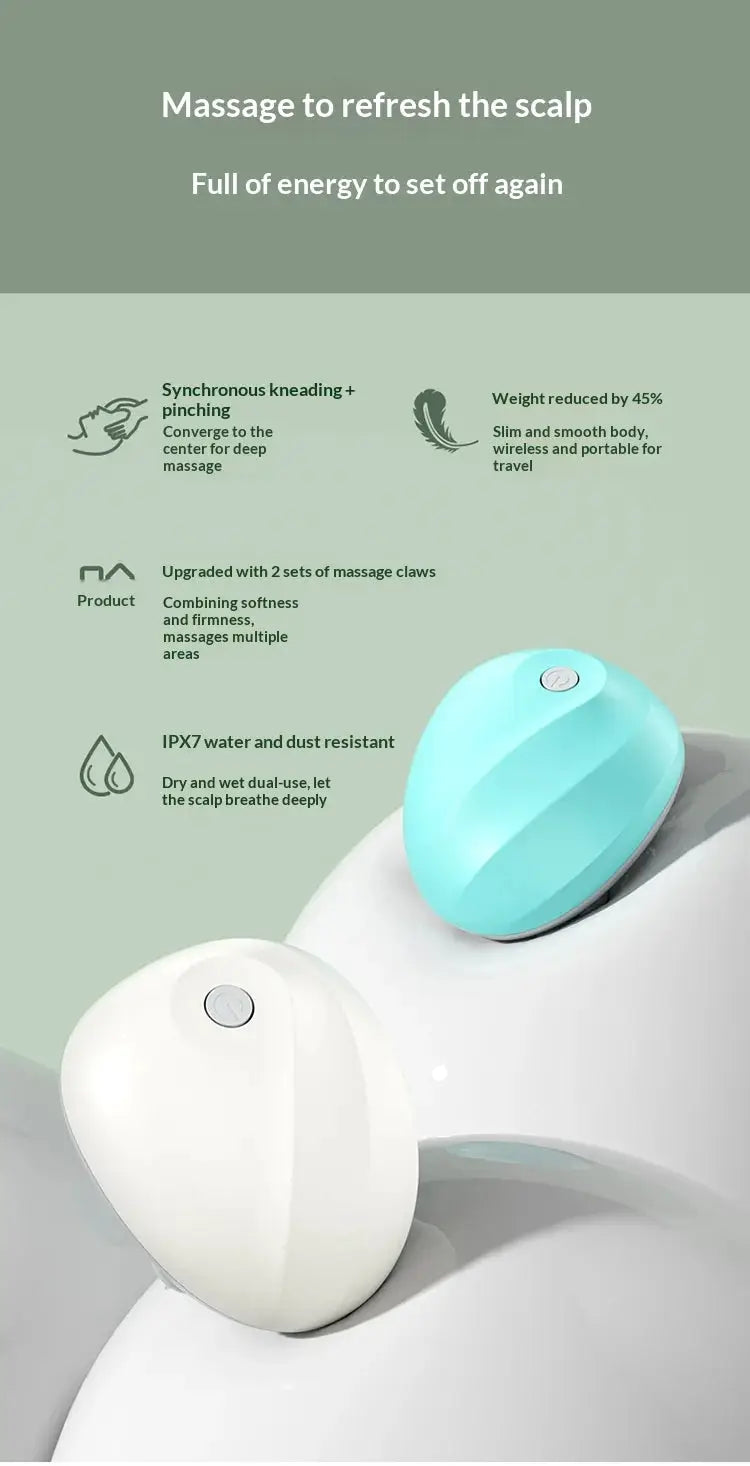 Simples Market Deep Scalp Massager, teal and white 2-pack portable electric massage tool