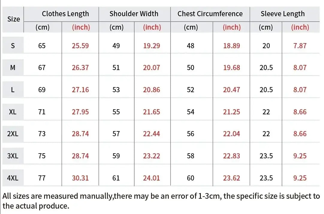 Simples Market Honda Summer CBR1000RR motorcycle fitness shorts size chart with S–4XL measurements.