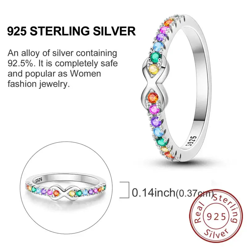 925 Sterling Silver Rings Bow Heart Star Sun Moon Zircon For Women Jewelry Birthday Anniversary Gifts