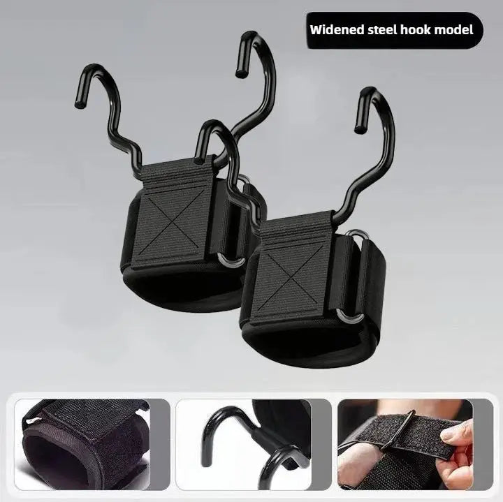 Weight Lifting Hooks Heavy Duty Pull Up Straps Adjustable Powerlifting Grips For Gym Workout