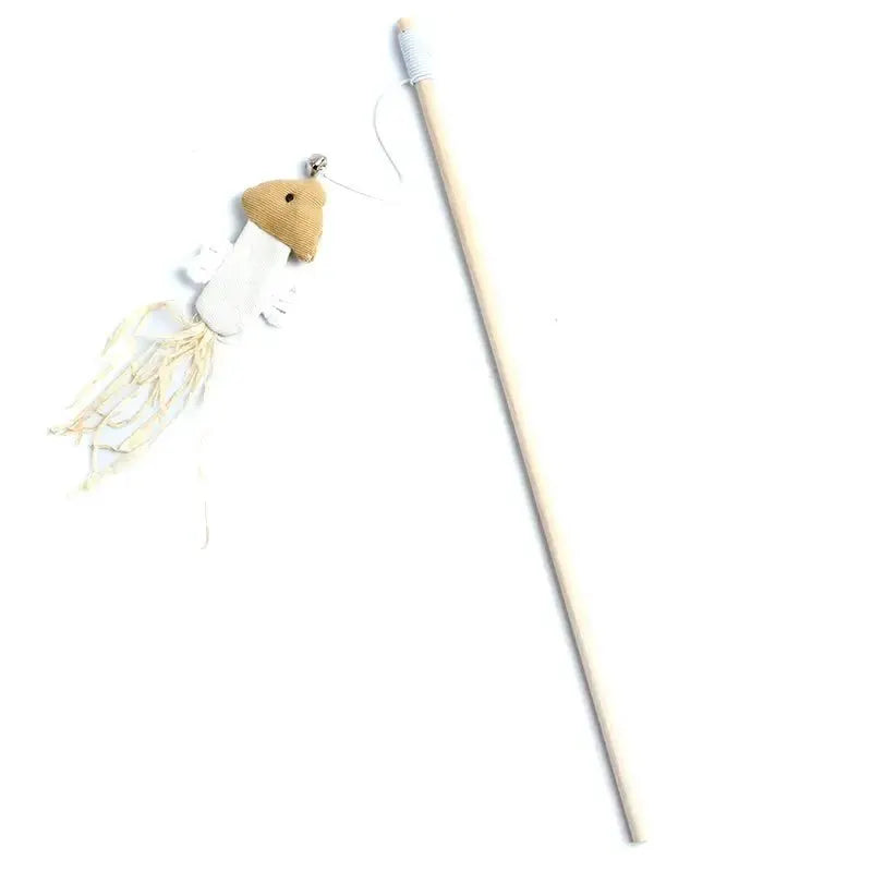 Teaser Feather Cat Wand Toy With Wood Rod Interactive Kitten Toy Colorful Feathers For Exercise And Bonding