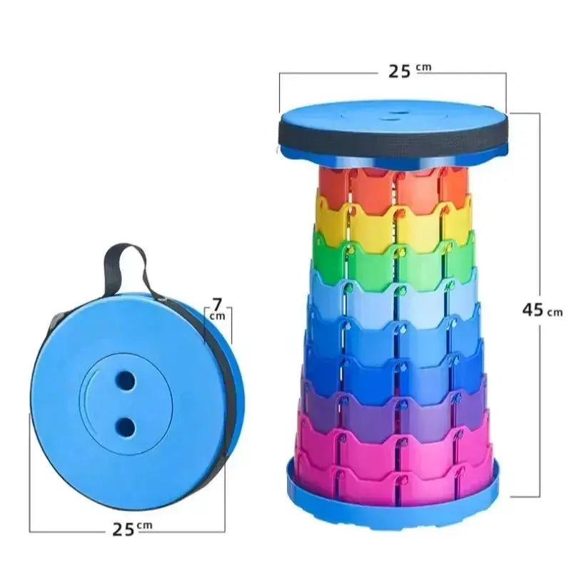 Portable Plastic Folding Telescopic Chair For Fishing Beach Camping Lightweight Adjustable Stool Compact Foldable Seat