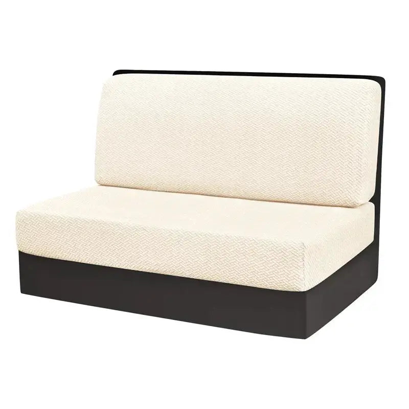 2-pc cream polar fleece RV dinette cushion cover set for booth seats by Simples Market